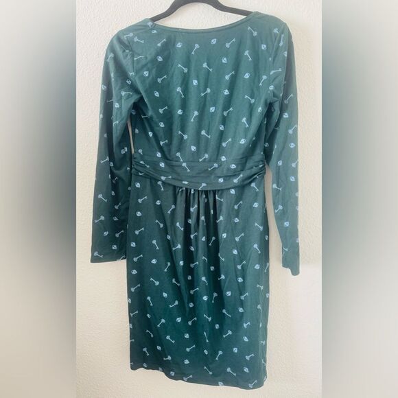 Boden Mabel Fit & Flare Lock‑and‑Key Print Jersey Midi Dress Size 4R - Picture 3 of 6